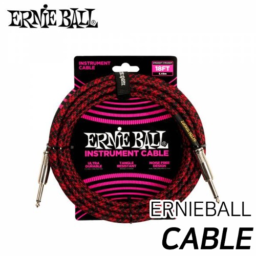 어니볼(ERNIEBALL) 케이블 18FT BRAIDED STRAIGHT CABLE