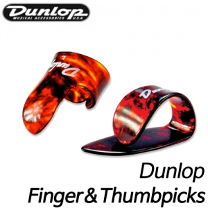 던롭(Dunlop)엄지손가락피크/검지손가락피크(Shell Plastic Fingerpicks&amp;Thumbpicks)